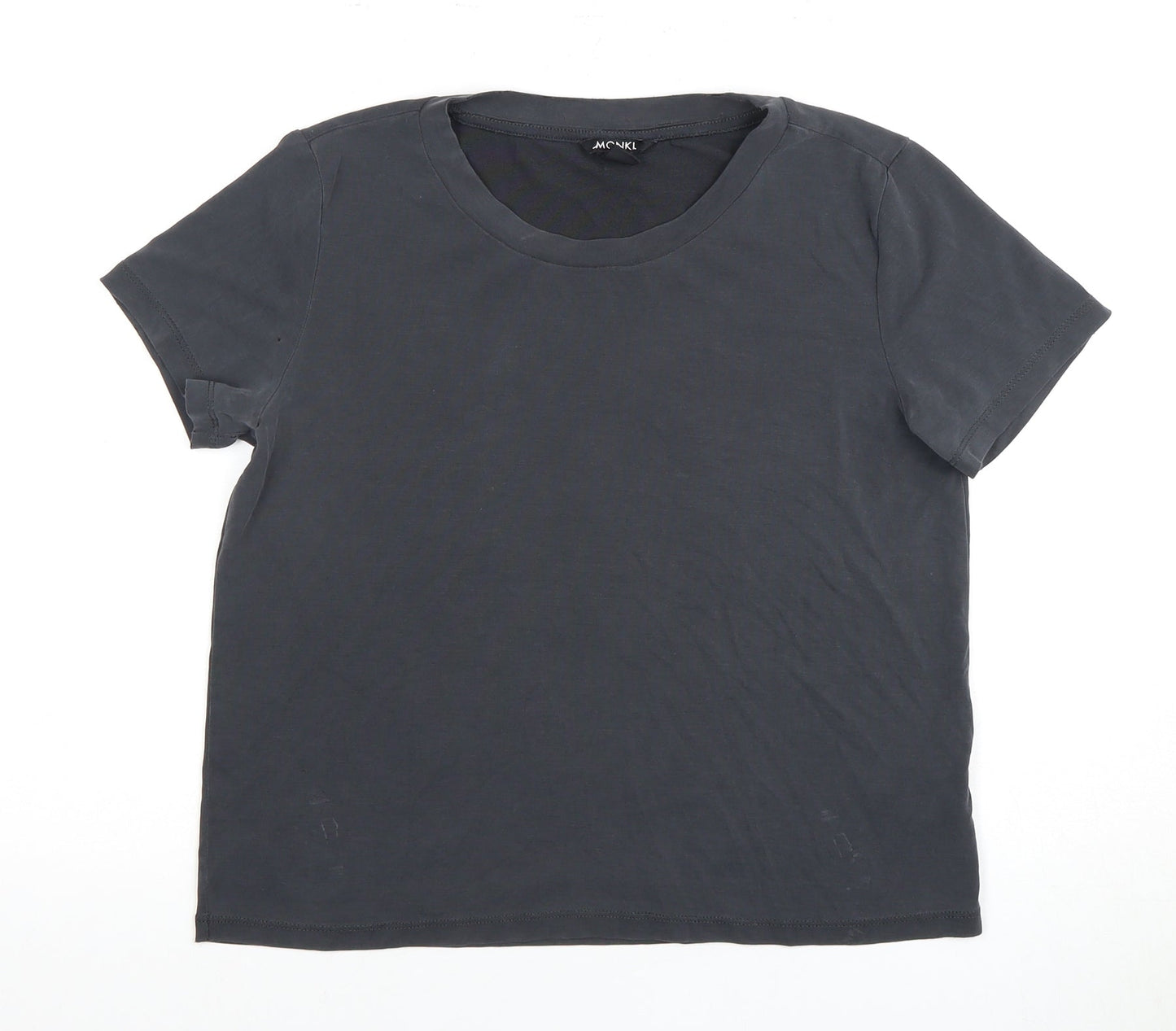 Womens UK Size S Monki Black Basic T-Shirt
