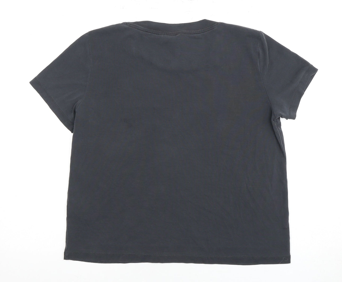 Womens UK Size S Monki Black Basic T-Shirt