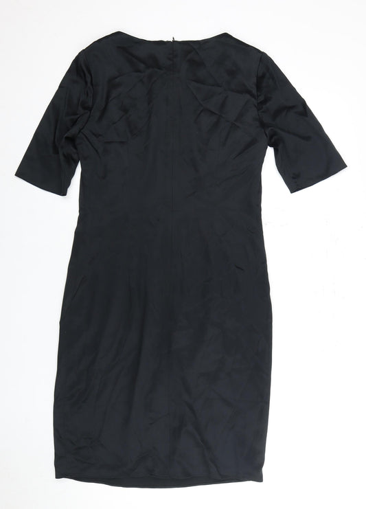 Jaeger Women's Black Boat Neck Dress Size 12