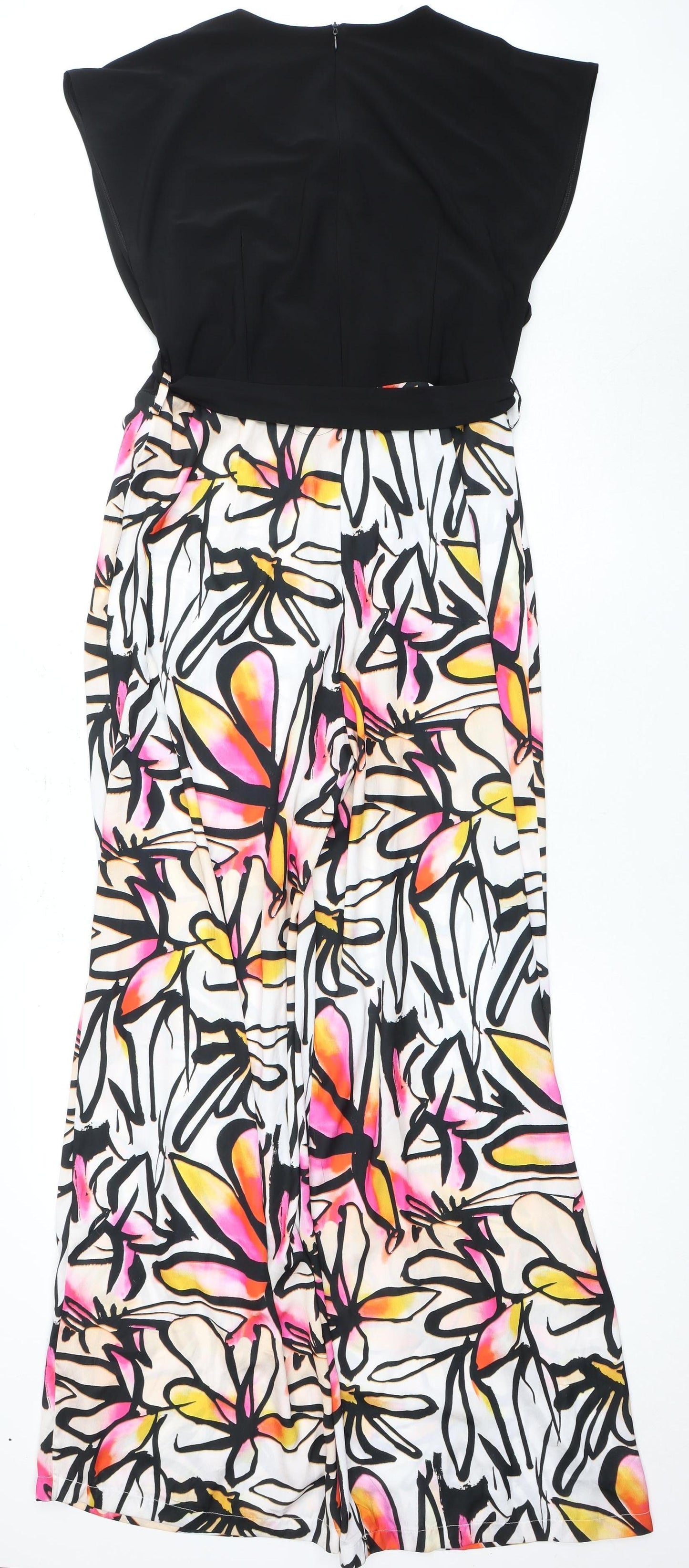 Ella Boo Women's Multicoloured Floral V-Neck Jumpsuit Size 10