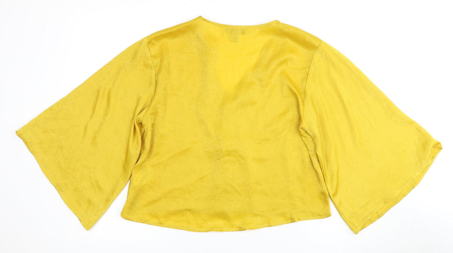 OED London Women's Kimono Sleeve Top Yellow Size 10