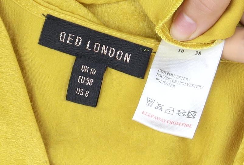 OED London Women's Kimono Sleeve Top Yellow Size 10