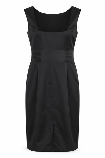 Coast Women's Black Sheath Dress with Bow Belt - Size 10
