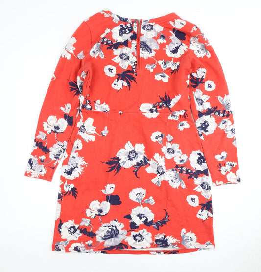 Joules Women's Red Floral Fit & Flare Dress Size 12