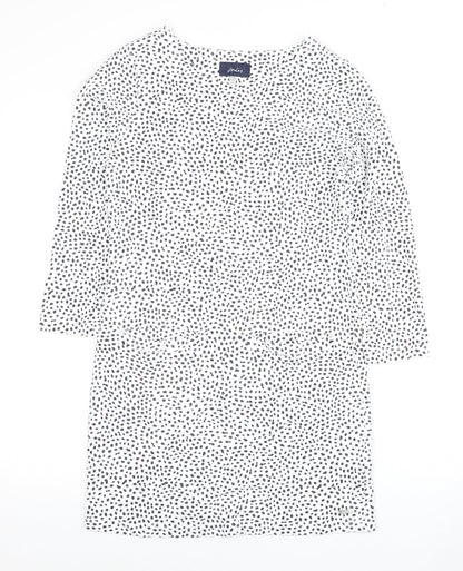 Joules Women's White Animal Print Cotton Dress Size 8
