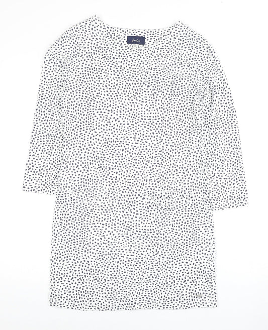 Joules Women's White Animal Print Cotton Dress Size 8