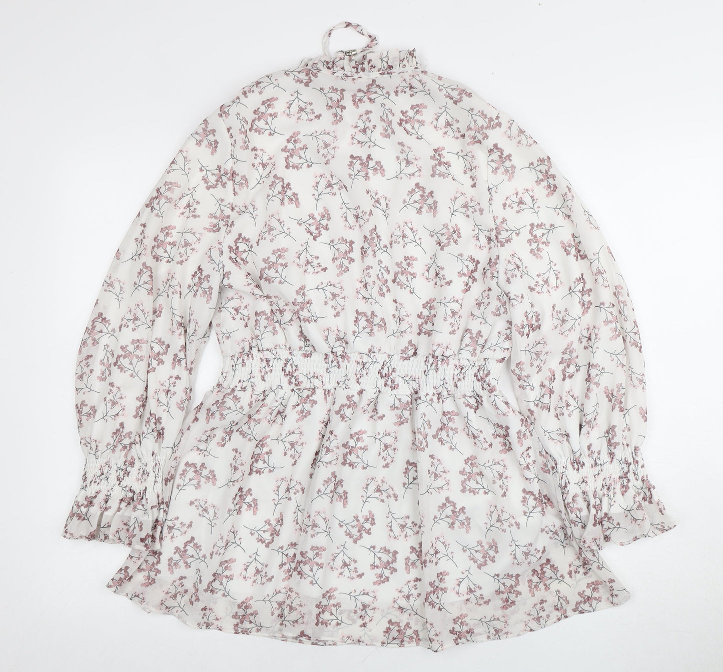 Aranjor Women's Floral High Neck Tunic Blouse - Size 10