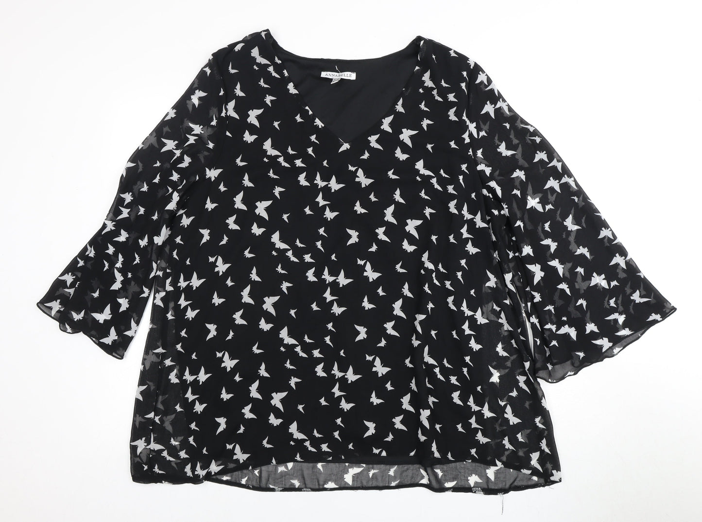 Womens UK Size 18 Annabelle Black  Blouse