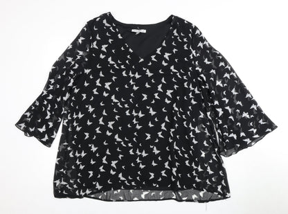 Womens UK Size 18 Annabelle Black  Blouse