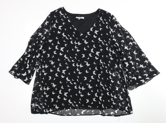 Womens UK Size 18 Annabelle Black  Blouse