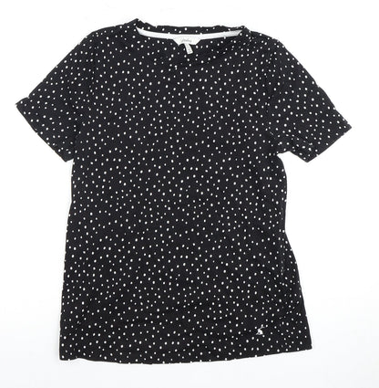 Womens UK Size 2 Joules Black  T-Shirt