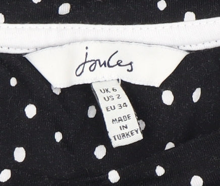 Womens UK Size 2 Joules Black  T-Shirt