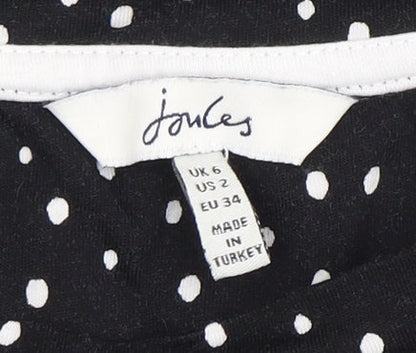 Womens UK Size 2 Joules Black  T-Shirt
