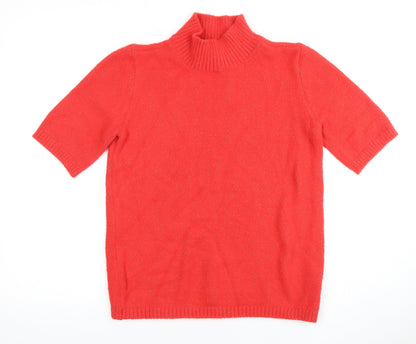 Marks and Spencer Women's Red Mock Neck Jumper XS