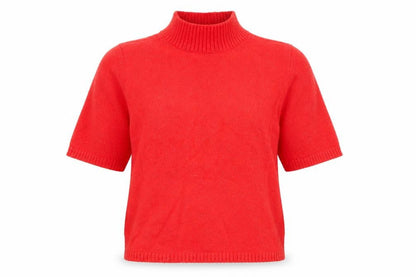 Marks and Spencer Women's Red Mock Neck Jumper XS