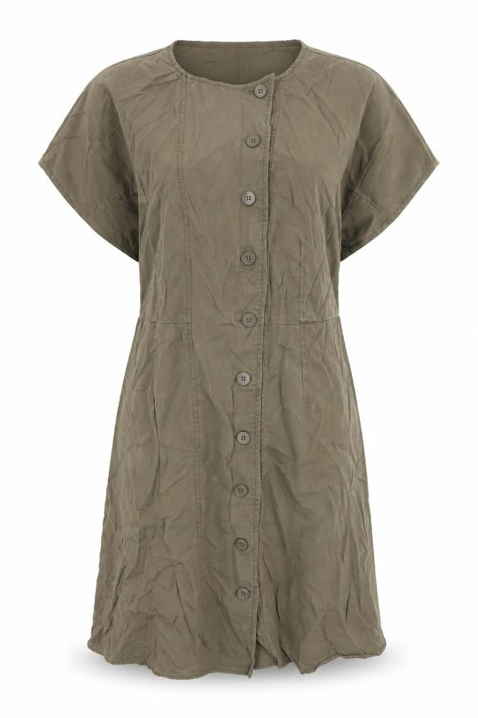 Oliver Bonas Women's Brown Button Dress Size 10