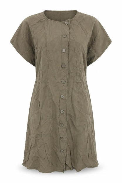 Oliver Bonas Women's Brown Button Dress Size 10