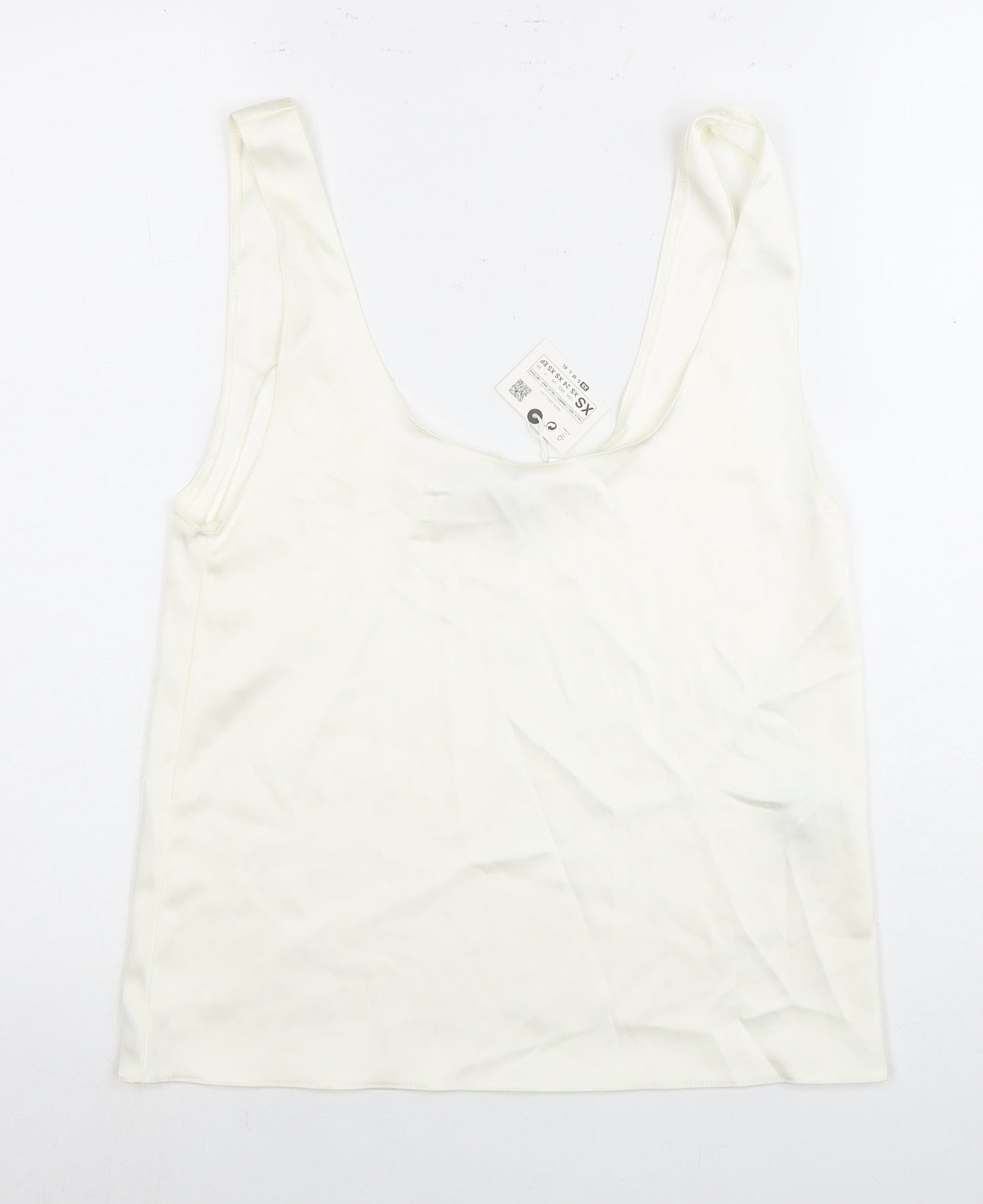Womens UK Size XS Zara White Basic Tank