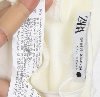 Womens UK Size XS Zara White Basic Tank