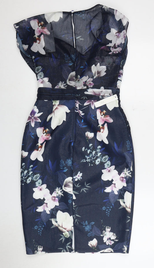 Lipsy Women's Floral Strapless Bodycon Dress, Size 8