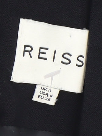 Reiss Women’s Black Sheath Dress 8 V-Neck Knee Length