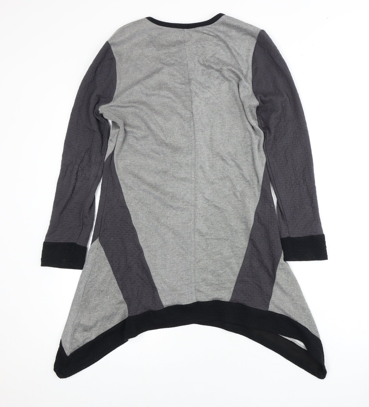 Orientique Women's Asymmetric Grey Long Sleeve Dress XS