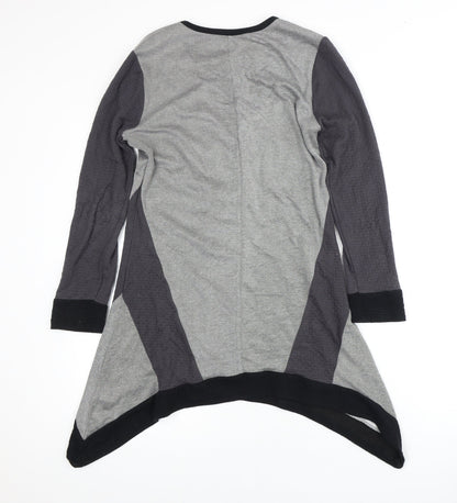 Orientique Women's Asymmetric Grey Long Sleeve Dress XS