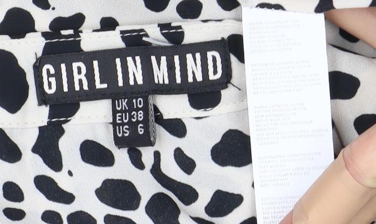 Girl In Mind Women's Black Animal Print A-Line Dress Size 10