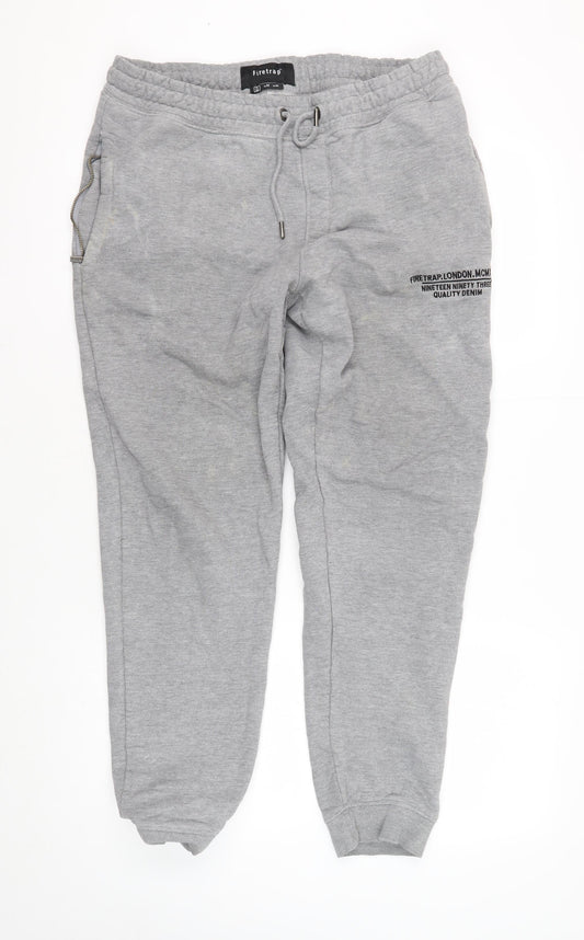 Firetrap Men's Grey Joggers M Size with Pockets