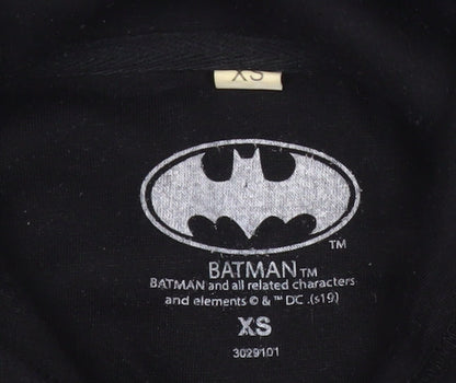 Unisex Adults UK Size XS Batman Black Pullover Hoodie