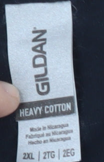 Mens UK Size 2XL Gildan Black  T-Shirt