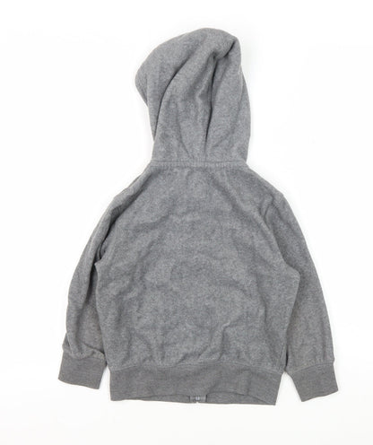 GAP Kids Boys Grey Full Zip Hoodie XS with Logo Accents