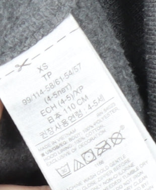 GAP Kids Boys Grey Full Zip Hoodie XS with Logo Accents