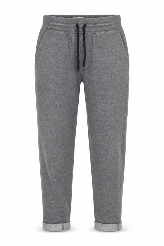 Front view of Champion unisex grey joggers s elastic waist gym & training