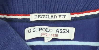U.S. Polo Assn. Men's Blue Striped Polo Shirt S
