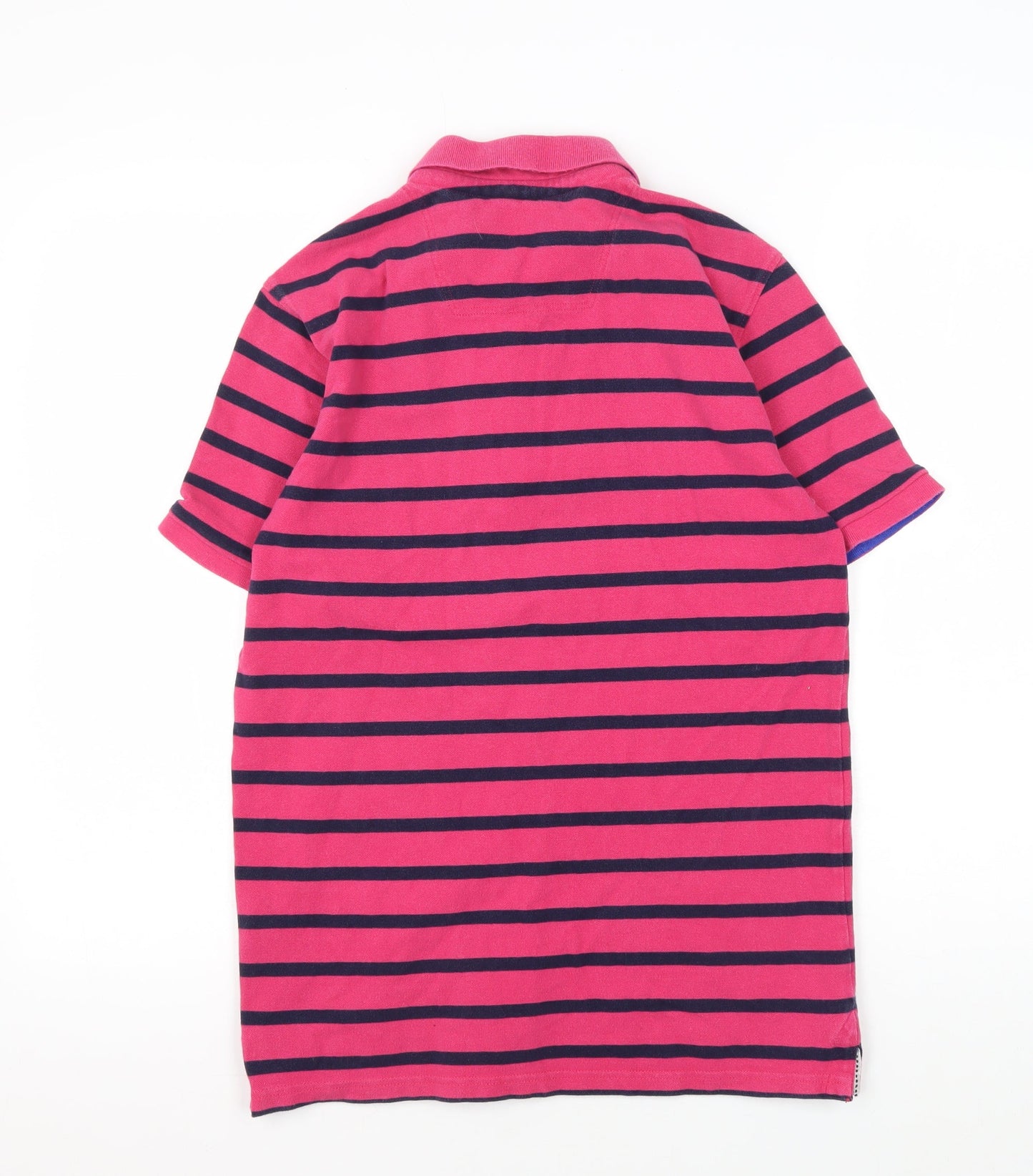 Joules Men's Pink Striped Polo Shirt, Size S
