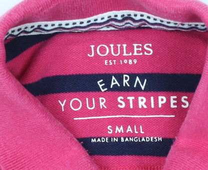 Joules Men's Pink Striped Polo Shirt, Size S