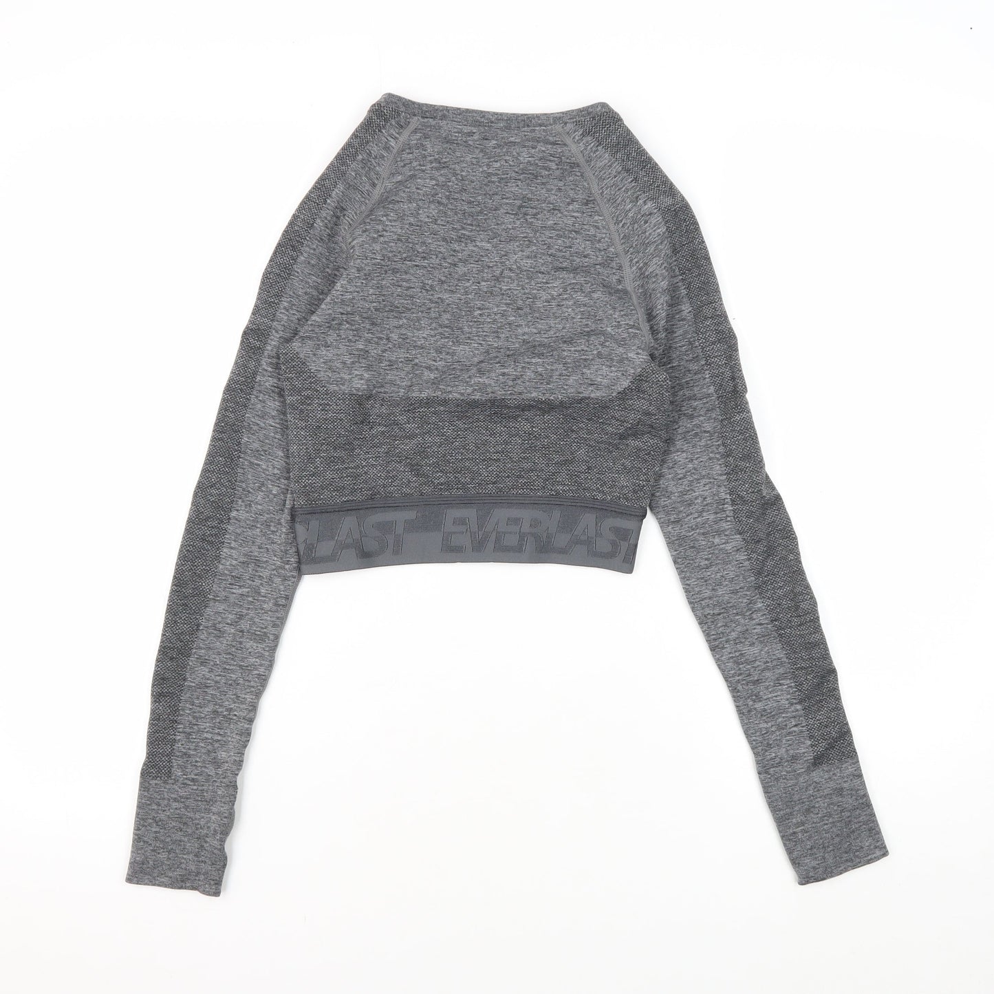 Everlast Women's Grey Cropped Long Sleeve Gym Top
