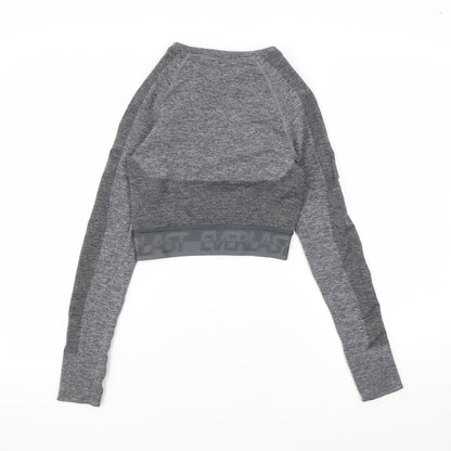 Everlast Women's Grey Cropped Long Sleeve Gym Top