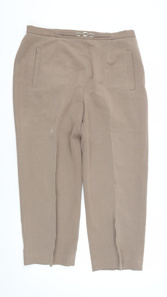 Womens UK Size 16 Eastex Regular Fit  Beige Trousers