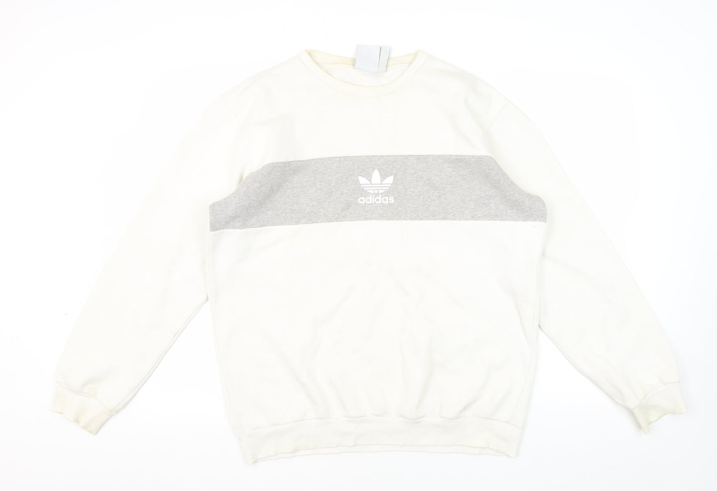 Mens UK Size M adidas White Pullover Sweatshirt