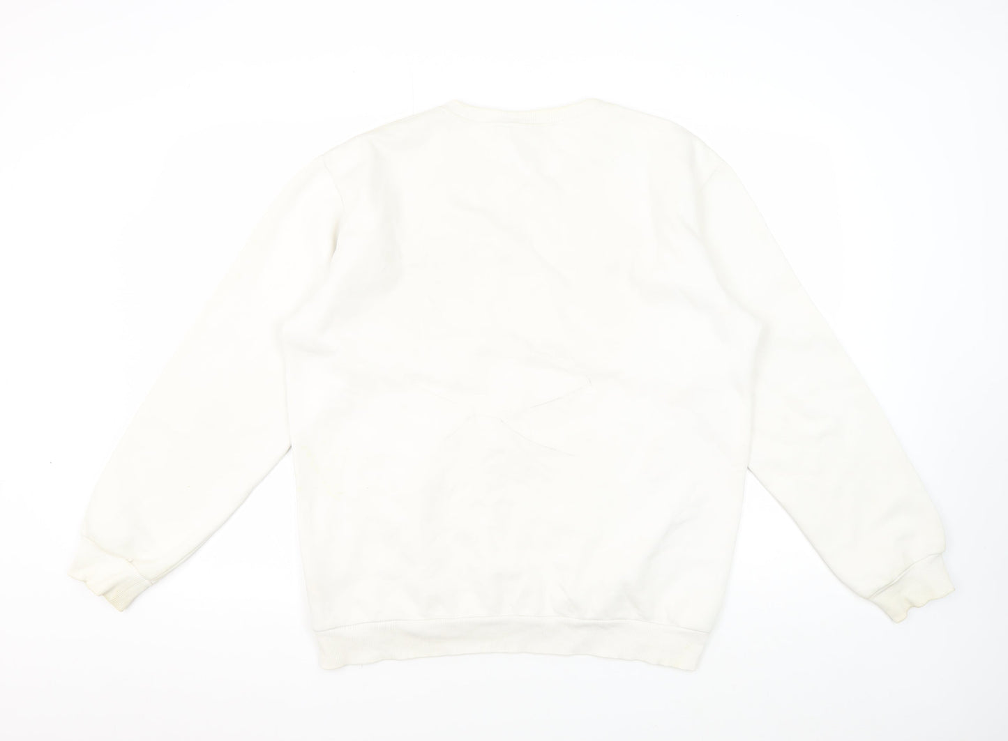 Mens UK Size M adidas White Pullover Sweatshirt