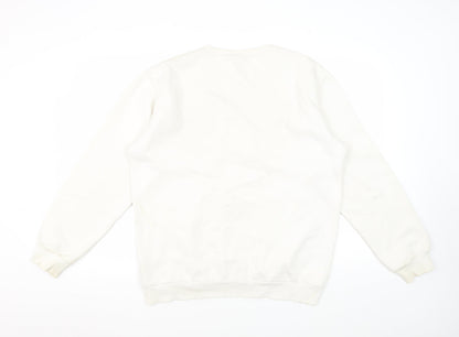 Mens UK Size M adidas White Pullover Sweatshirt