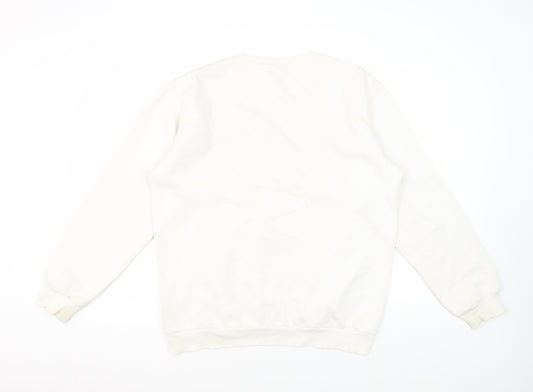 Mens UK Size M adidas White Pullover Sweatshirt