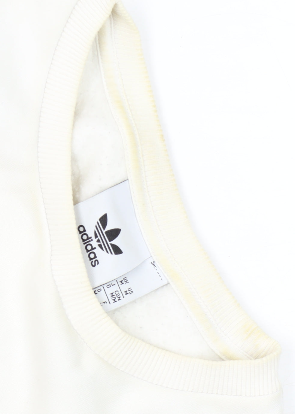 Mens UK Size M adidas White Pullover Sweatshirt