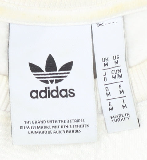 Mens UK Size M adidas White Pullover Sweatshirt