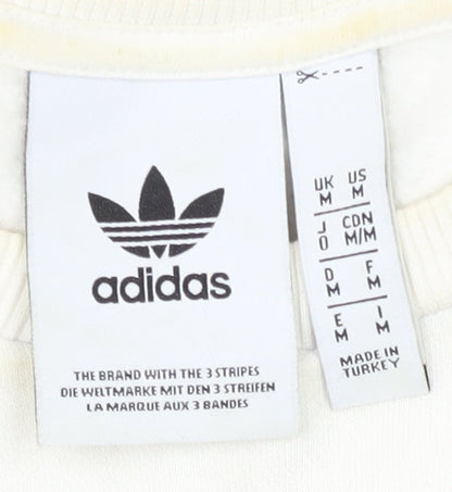 Mens UK Size M adidas White Pullover Sweatshirt