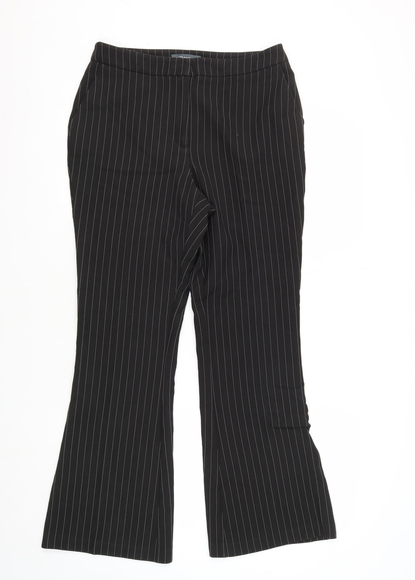 Sosandar Women's Black Striped Trousers Size 10