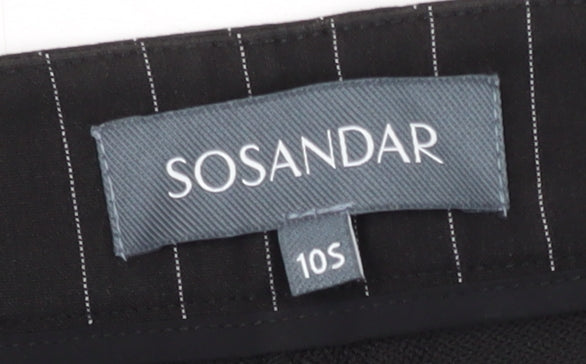 Sosandar Women's Black Striped Trousers Size 10