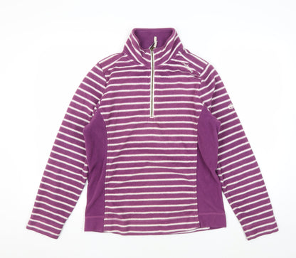 Craghoppers Women's Purple Striped Fleece Size UK 10